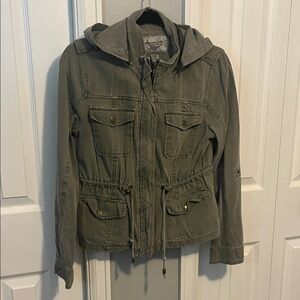 Women's Olive Hooded Jacket
